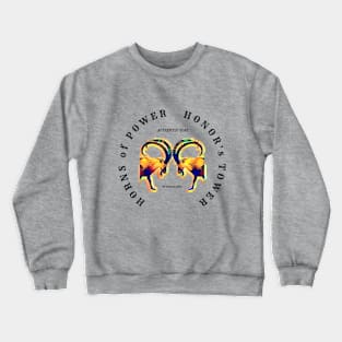 Horns of Power, Honor's Tower - fighting psychedelic colorful Goats Crewneck Sweatshirt